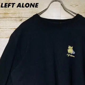 LEFT ALONE 롱T 소매 프린트 블랙 원포인트 로고