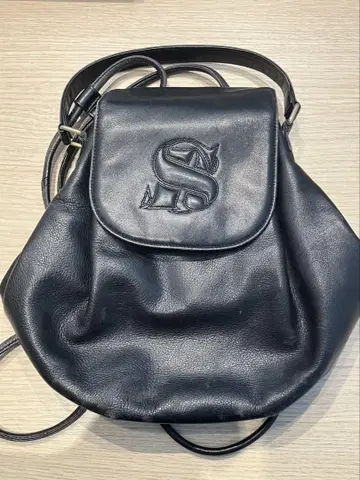 SONIA RYKIEL 소니아 리키엘 블랙 가죽 백 로고 새상품급