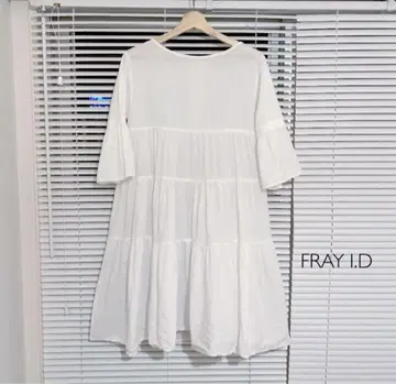 프레이 아이디 fwfo191090 와셔 티어드 원피스 화이트