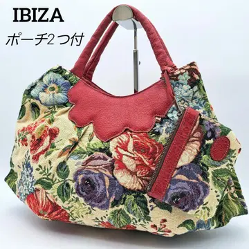컨디션 최상 IBIZA 이비사 꽃무늬 자수 핸드백 파우치 포함