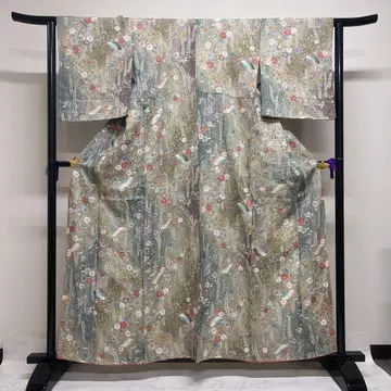 코몬 쓰지가하나 금박 시보리 후지 부채 그라데이션 기모노 075a d