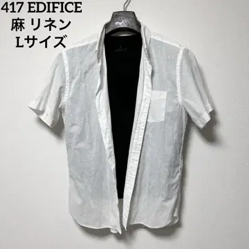 [새상품급] 417 EDIFICE 반팔 셔츠 린넨 L 사이즈