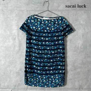 sacai luck 사카이 꽃무늬 파랑 반팔 원피스 일본제 N1258