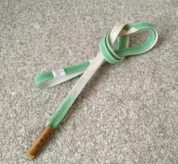 순수 실크 고토우 끈 허리띠 그린 살몬 핑크
