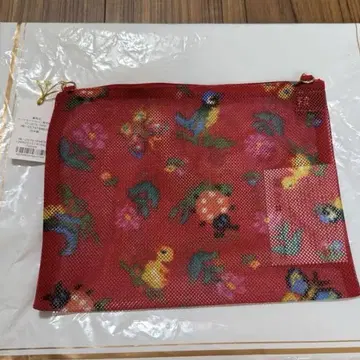 새상품 페일러 D링 메쉬 파우치 레드 하이디