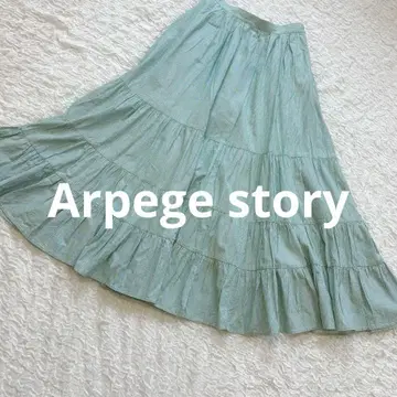 [ Arpege story ] 캉캉 스커트 롱 스커트 스트라이프