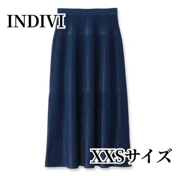 INDIVI 네이비 블루 플리츠 스커트 XXS 사이즈