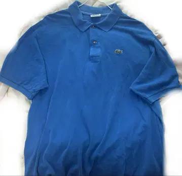 LACOSTE 블루 반팔 피케 셔츠