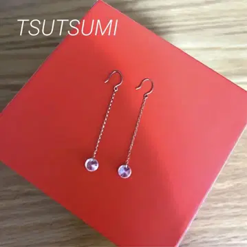 TSUTSUMI 체인 귀걸이 큐빅