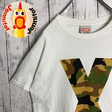 [ XLARGE ] 구제 남성용 엑스라지 화이트 티셔츠 카모플라쥬 스트릿