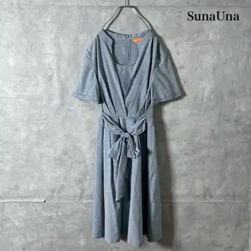 sunauna 수나우나 허리 리본 반팔 원피스 N1262