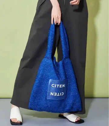 CITEN 라메 믹스 파랑 토트백 / 블루