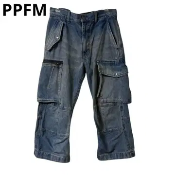 PPFM 카고 데님 팬츠 블루