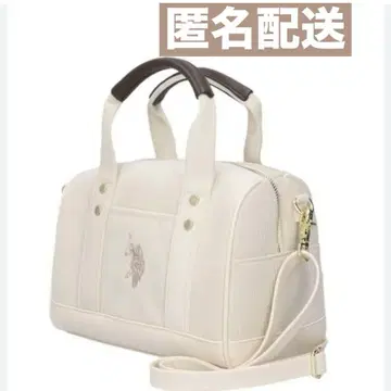 U.S. POLO ASSN. 화이트 미니 보스턴 숄더백