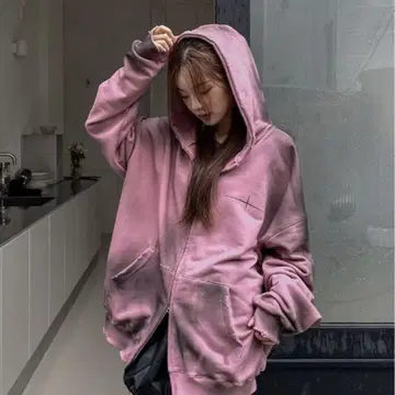 SCENERITY 그라데이션 핑크 후드티
