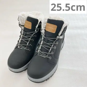 방한 부츠 남성용 여성용 방수 블랙 41 25.5cm