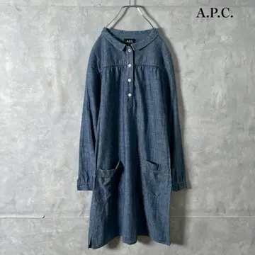 00년대 A.P.C. 얇은 데님 셔츠 원피스 튀니지아 제조 N1265