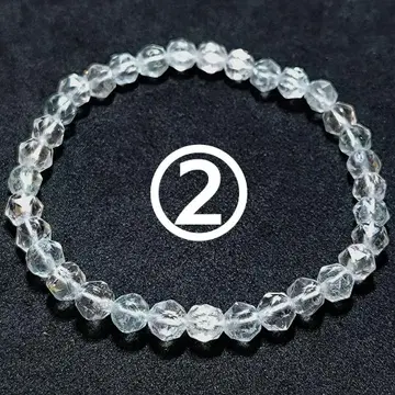 화이트 토파즈 스타 컷 6mm 구슬 팔찌 2 (SA)