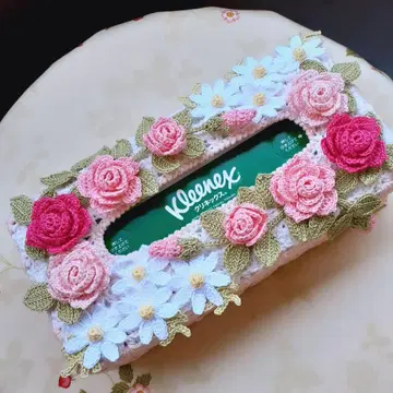 레이스 뜨개 티슈 박스 커버