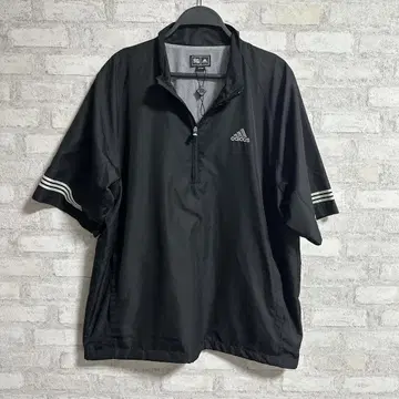 adidas 테크 나일론 하프 지퍼 풀오버 반팔 y2k