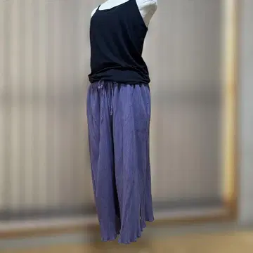보라색 가우초 팬츠 드로우 스트링