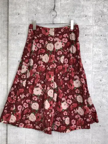 레트로 코티지코어 LAURA ASHLEY 구제 꽃무늬 플레어 스커트