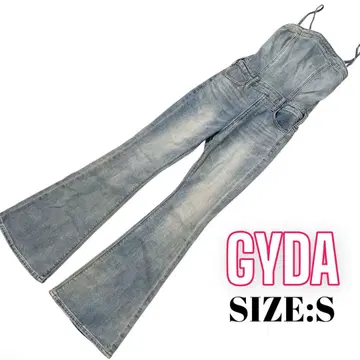 A1355 GYDA 백 지퍼 타이트 플레어 데님 오버롤