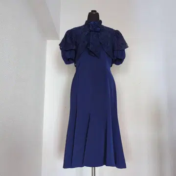 네이비 레이스 숄 드레스 포멀 드레스 파티 드레스