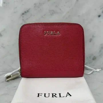 새상품 미사용 FURLA 훌라 반지갑 레드 빨간색 지퍼 천연 가죽 미니