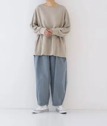 nest Robe 린넨 인레이 롱 슬리브 풀오버