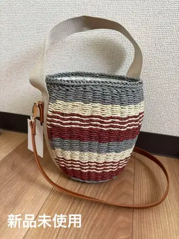 미사용 새상품 여성용 스트라이프 바스켓백 주식회사 룩