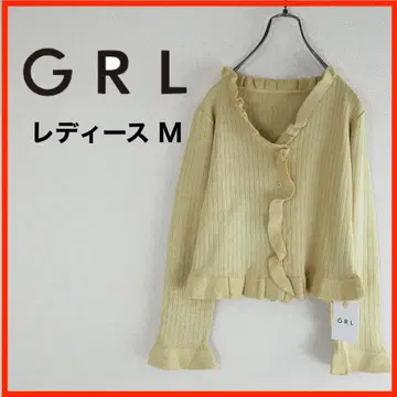 A3719 새상품 GRL*프릴*가디건*M*베이지