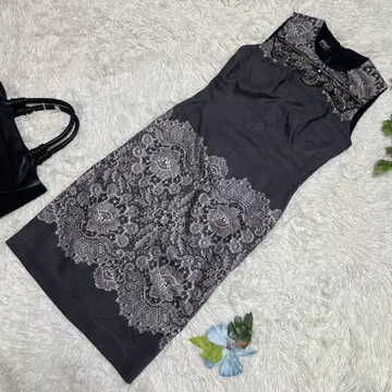 새상품급 파올라 프라니 슬리브리스 원피스 그레이 비쥬 페이즐리 XS