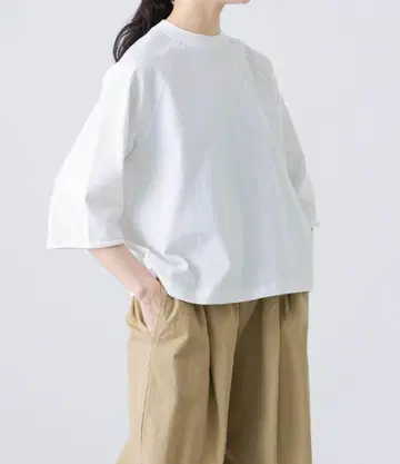 카구레 5분 소매 래글런 티셔츠 화이트 택 포함 새상품
