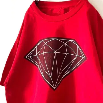 다이아몬드 Diamond 티셔츠 L 레드 빨간색 구제 의류