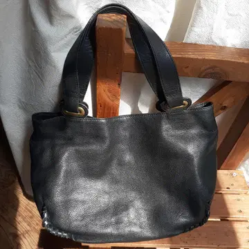 Kitamura 블랙 가죽 핸드백