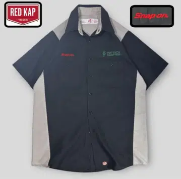 Snap-on&IVY TECH 로고 자수 RED KAP 반팔 워크 셔츠