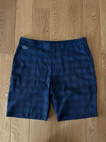 Lacoste 네이비 체크 무늬 팬츠 XL