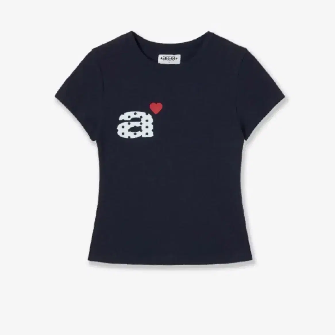 Aeae Short Sleeve Navy Dot Small Letter Tee on Bunjang