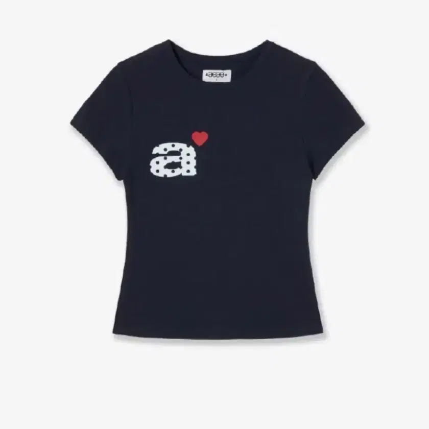 aeae Tシャツ ネイビー韓ミニ丈Tシャツ Aeae Short Sleeve Navy Dot Small Letter Tee on Bunjang