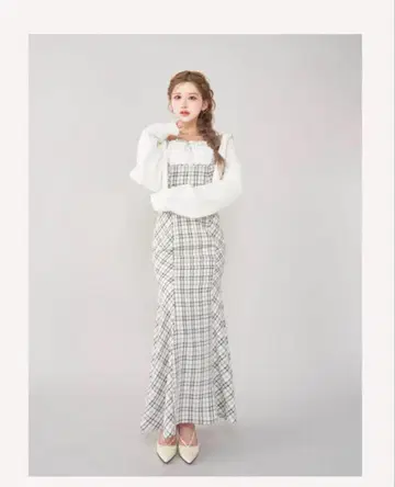 다리치 Darich 체크 머메이드 롱 원피스