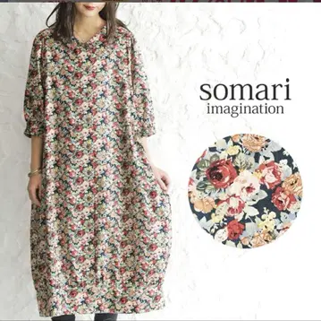 [ somari imagination 앤티크 플라워 셔츠 원피스 ]