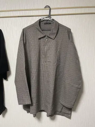 남성용 긴팔 셔츠 하프 지퍼