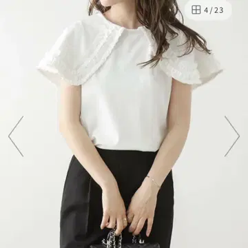 케이프 옷깃 블라우스 화이트