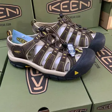 KEEN 26cm 스포츠 샌들 화이트/브라운