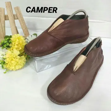 새상품급 캠퍼 CAMPER 천연 가죽 V컷 가죽 신발 슬립온 37
