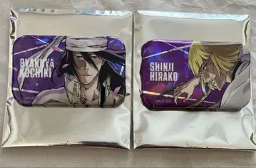 BLEACH 홀로 가공 스퀘어 캔뱃지 쿠치키 뱌쿠야 히라코 신지 2세트