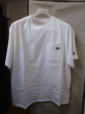 WIND AND SEA 화이트 포켓 티셔츠 L