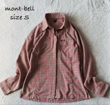 새상품급 mont-bell 위크론 WIC. 라이트 체크 셔츠 빨간색 S
