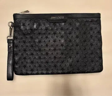 JIMMY CHOO 블랙 가죽 클러치백